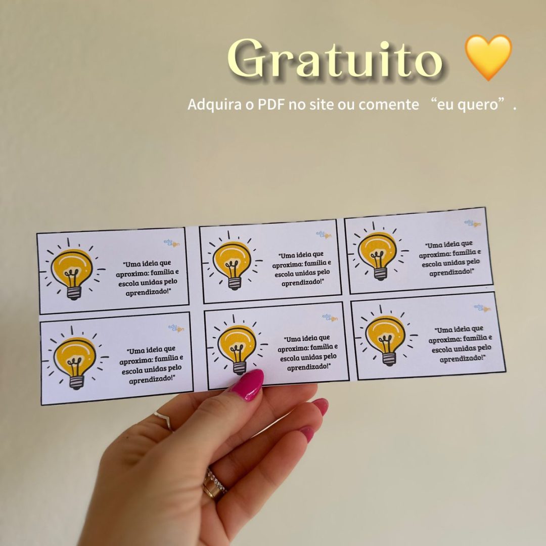 Recado lâmpada reunião de pais - GRATUITO